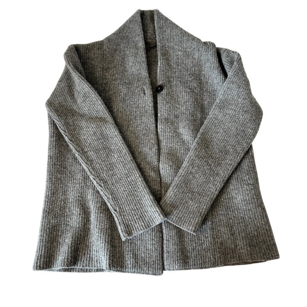ISDA & CO Cardigan Size Small Lambswool Gray Cardigan - Picture 2 of 5